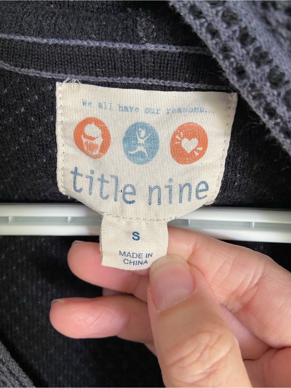 Title Nine SMALL Blue Grey Textured Hooded Full Zip Sweatshirt Mobetta Open - Picture 4 of 12